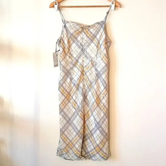 W by Worth sequin plaid tank designer dress NEW - Picture 2 of 8